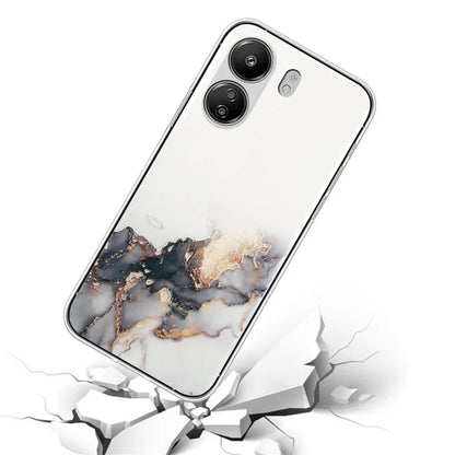 For Xiaomi Poco C65 4G / Redmi 13C 4G Phone Case Flexible TPU Embossing Marble Pattern Back Cover