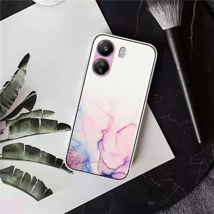 For Xiaomi Poco C65 4G / Redmi 13C 4G Phone Case Flexible TPU Embossing Marble Pattern Back Cover
