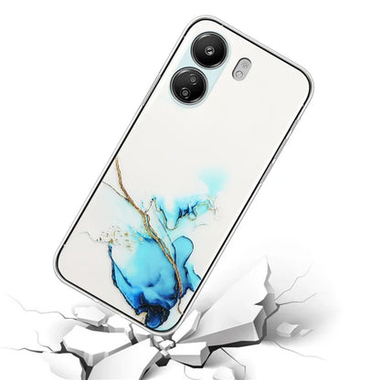 For Xiaomi Poco C65 4G / Redmi 13C 4G Phone Case Flexible TPU Embossing Marble Pattern Back Cover