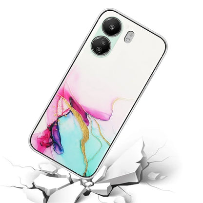 For Xiaomi Poco C65 4G / Redmi 13C 4G Phone Case Flexible TPU Embossing Marble Pattern Back Cover