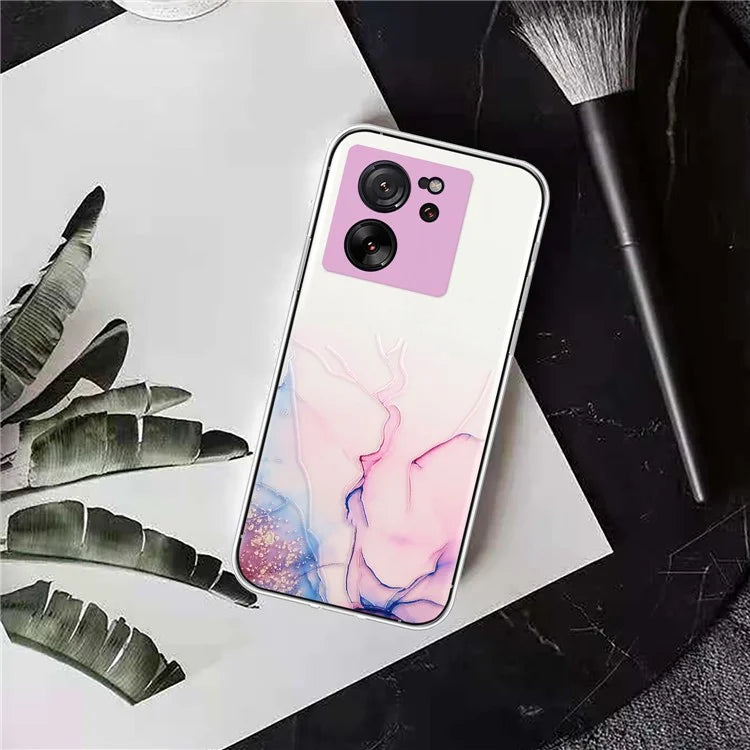 For Xiaomi 13T / 13T Pro / Redmi K60 Ultra Phone Back Case TPU Embossing Marble Pattern Cover
