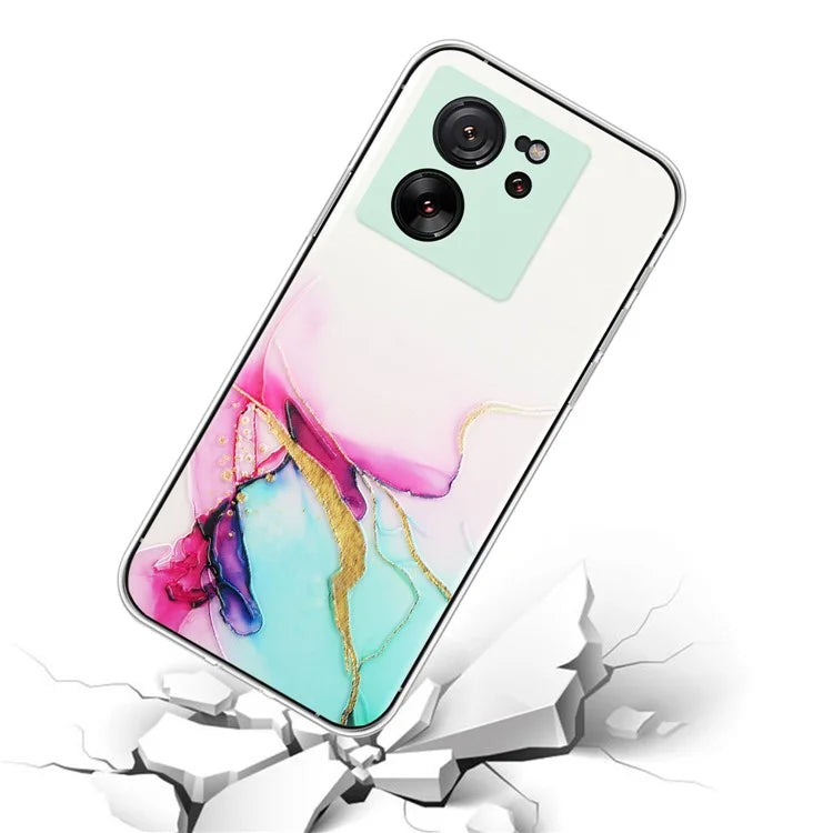For Xiaomi 13T / 13T Pro / Redmi K60 Ultra Phone Back Case TPU Embossing Marble Pattern Cover