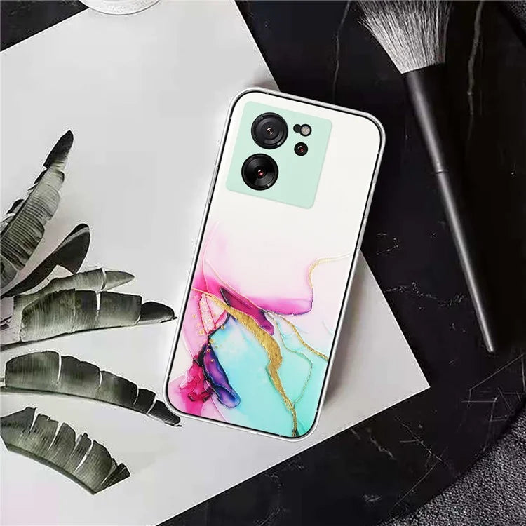 For Xiaomi 13T / 13T Pro / Redmi K60 Ultra Phone Back Case TPU Embossing Marble Pattern Cover