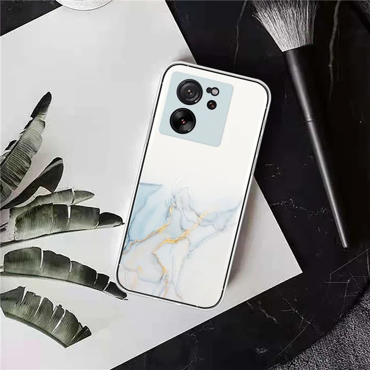 For Xiaomi 13T / 13T Pro / Redmi K60 Ultra Phone Back Case TPU Embossing Marble Pattern Cover