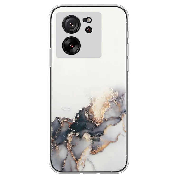 For Xiaomi 13T / 13T Pro / Redmi K60 Ultra Phone Back Case TPU Embossing Marble Pattern Cover