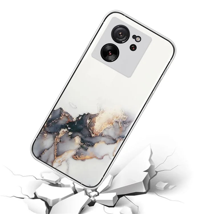 For Xiaomi 13T / 13T Pro / Redmi K60 Ultra Phone Back Case TPU Embossing Marble Pattern Cover