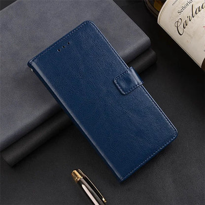 IDEWEI For Xiaomi Redmi A3 Case Crazy Horse Texture Leather Phone Cover with Card Slots Wallet