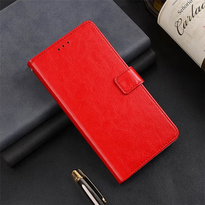 IDEWEI For Xiaomi Redmi A3 Case Crazy Horse Texture Leather Phone Cover with Card Slots Wallet