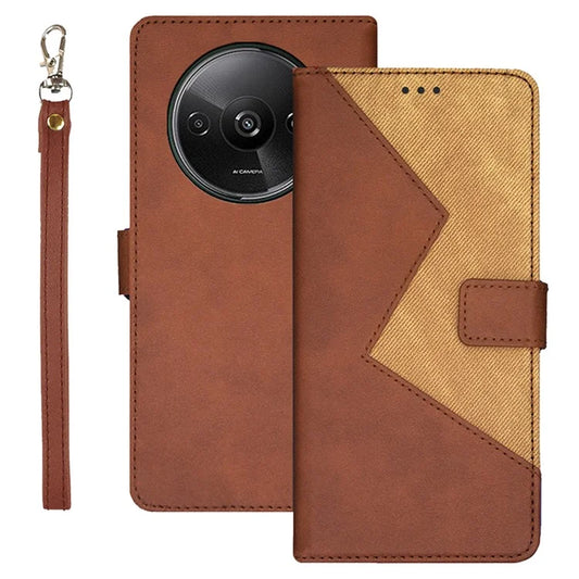 IDEWEI For Xiaomi Redmi A3 Case Splicing Color Card Slots Leather Stand Phone Cover