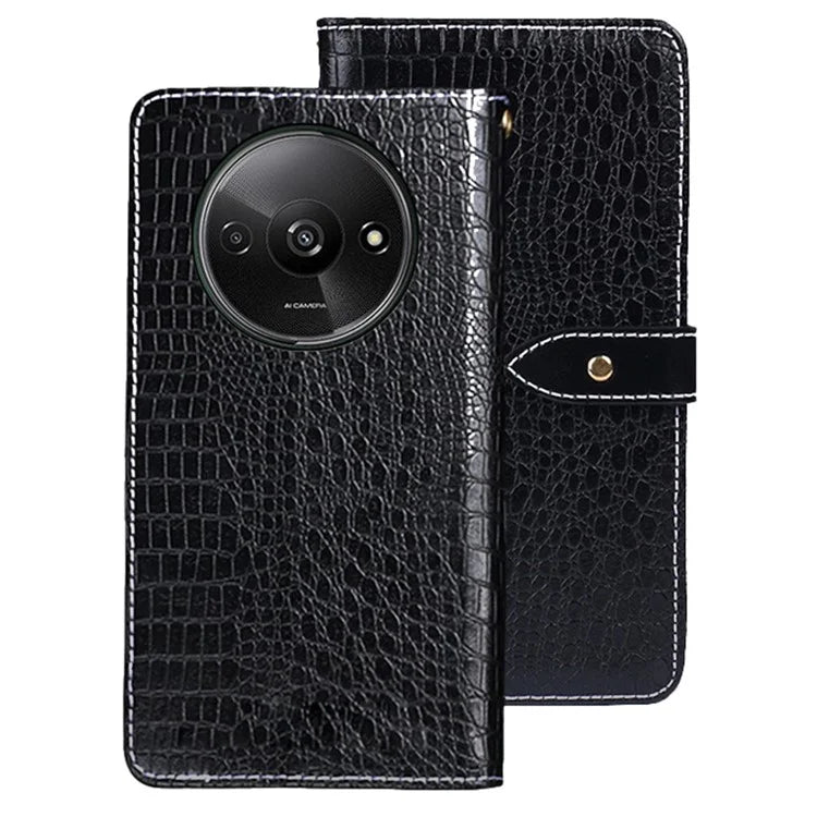 IDEWEI For Xiaomi Redmi A3 Leather Case Crocodile Texture Magnetic Clasp Wallet Cover