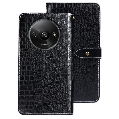 IDEWEI For Xiaomi Redmi A3 Leather Case Crocodile Texture Magnetic Clasp Wallet Cover