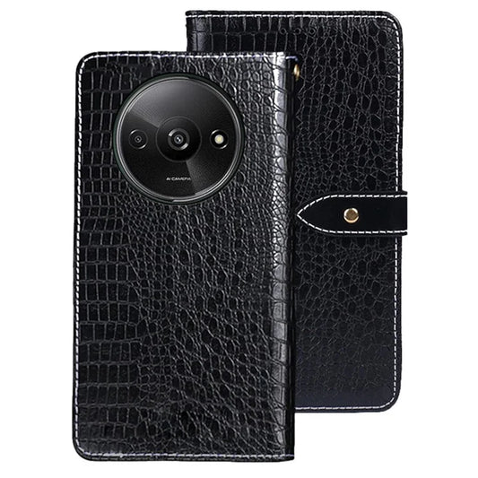 IDEWEI For Xiaomi Redmi A3 Leather Case Crocodile Texture Magnetic Clasp Wallet Cover