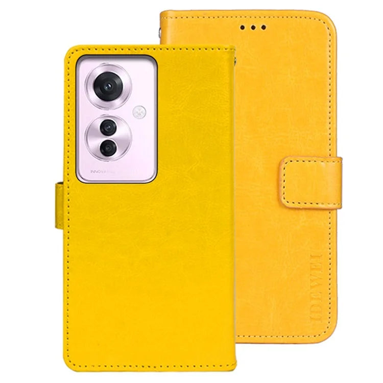 IDEWEI For Oppo Reno11 F 5G Leather Case Folio Flip Wallet Protective Phone Cover