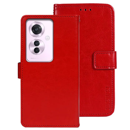 IDEWEI For Oppo Reno11 F 5G Leather Case Folio Flip Wallet Protective Phone Cover