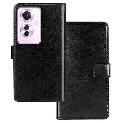 IDEWEI For Oppo Reno11 F 5G Wallet Case Crazy Horse Texture PU Leather Phone Cover