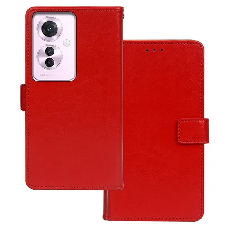 IDEWEI For Oppo Reno11 F 5G Wallet Case Crazy Horse Texture PU Leather Phone Cover