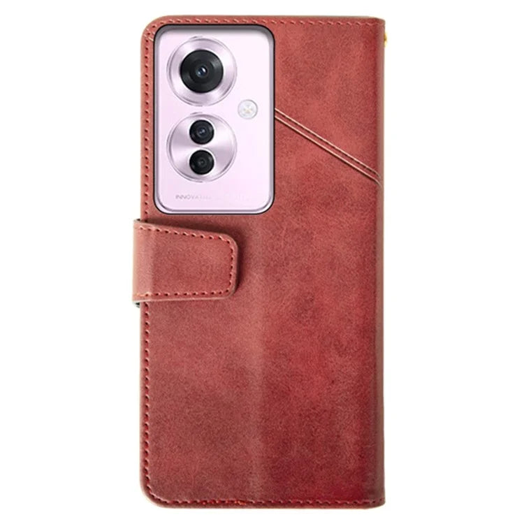 IDEWEI For Oppo Reno11 F 5G Leather Case Calf Texture Wallet Shockproof Cover