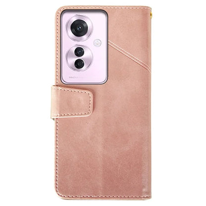 IDEWEI For Oppo Reno11 F 5G Leather Case Calf Texture Wallet Shockproof Cover