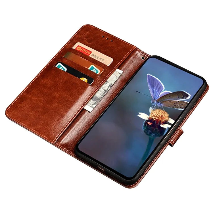 IDEWEI For Xiaomi 14 Ultra Case Flip Leather Phone Wallet Cover Crazy Horse Texture