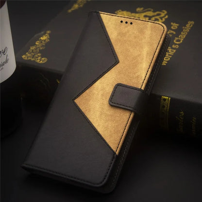 IDEWEI For Xiaomi 14 Ultra Case Card Slots Color Splicing Phone Leather Cover