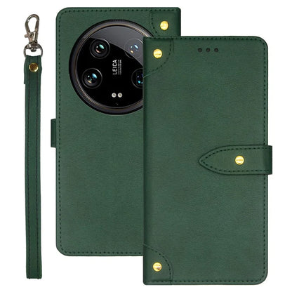 IDEWEI For Xiaomi 14 Ultra Leather Case with Card Slots Mobile Phone Stand Cover