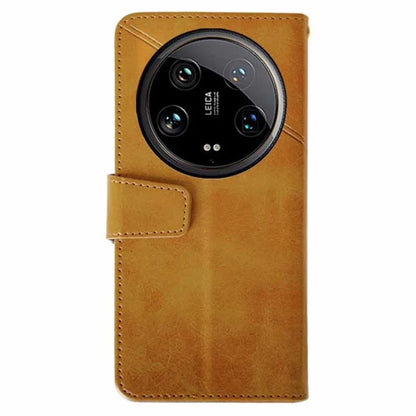 IDEWEI For Xiaomi 14 Ultra Leather Case Calf Texture Phone Wallet Cover