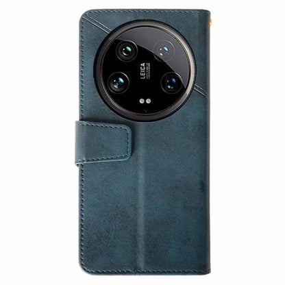 IDEWEI For Xiaomi 14 Ultra Leather Case Calf Texture Phone Wallet Cover