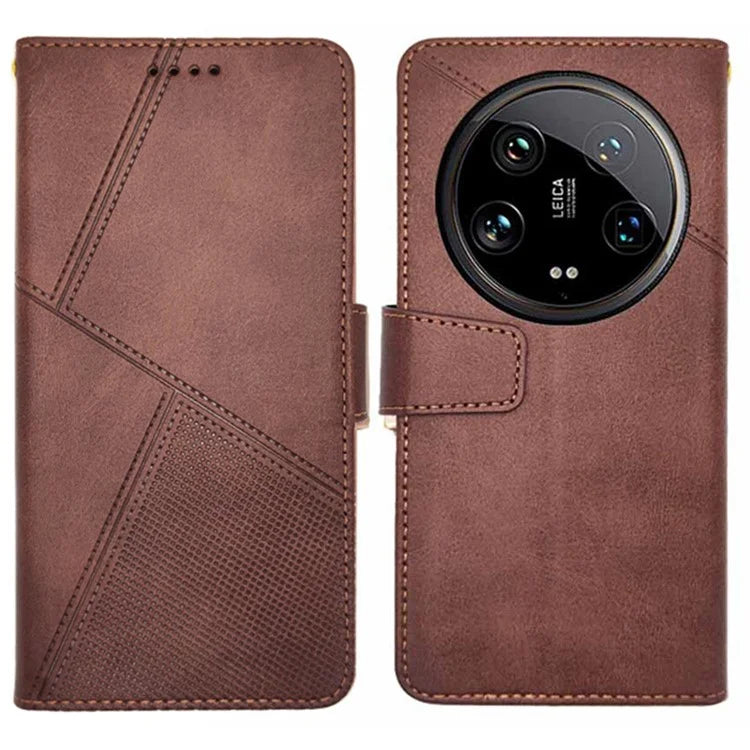 IDEWEI For Xiaomi 14 Ultra Leather Case Calf Texture Phone Wallet Cover