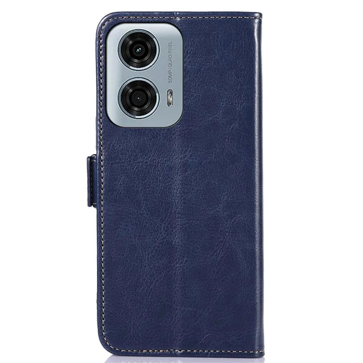 ABEEL For Motorola Moto G04 4G / G24 4G Magnetic Case Crazy Horse Texture Wallet Phone Cover