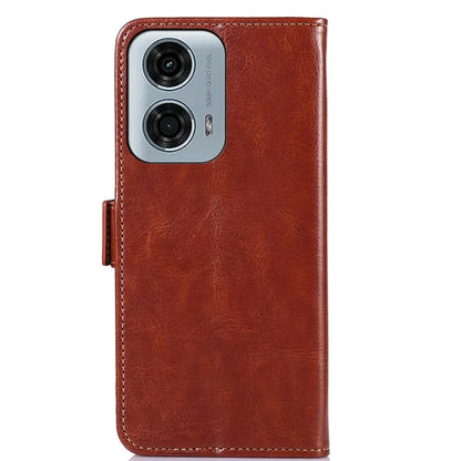 ABEEL For Motorola Moto G04 4G / G24 4G Magnetic Case Crazy Horse Texture Wallet Phone Cover