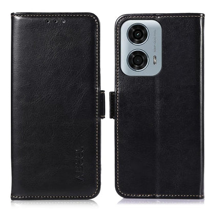 ABEEL For Motorola Moto G04 4G / G24 4G Magnetic Case Crazy Horse Texture Wallet Phone Cover
