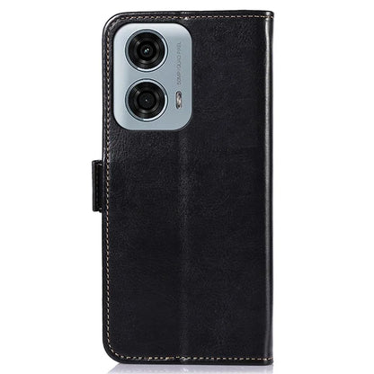 ABEEL For Motorola Moto G04 4G / G24 4G Magnetic Case Crazy Horse Texture Wallet Phone Cover