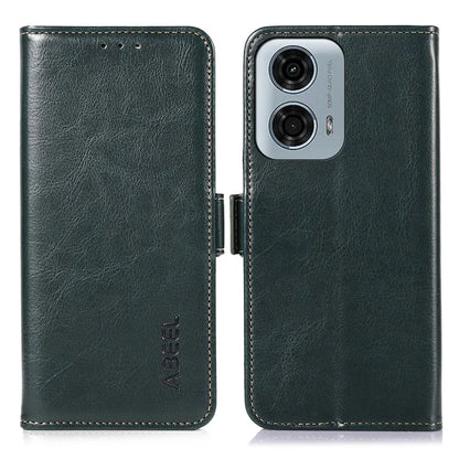 ABEEL For Motorola Moto G04 4G / G24 4G Magnetic Case Crazy Horse Texture Wallet Phone Cover