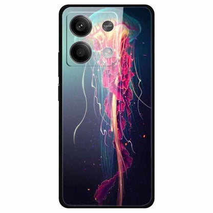 For Xiaomi Redmi Note 13 5G Case PC+Tempered Glass+TPU Pattern Printing Phone Cover