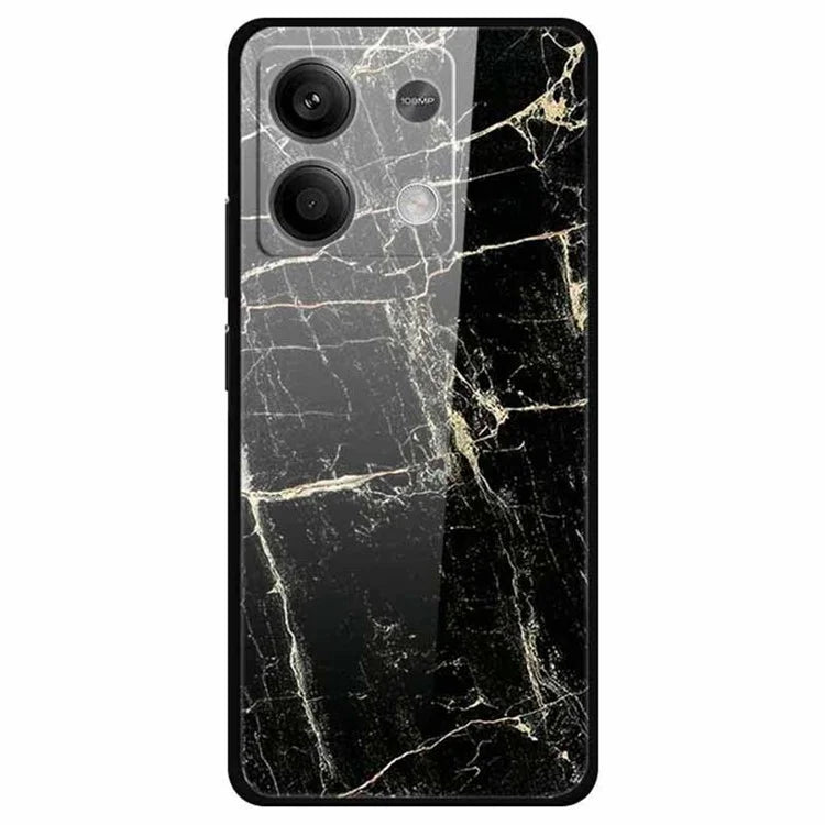For Xiaomi Redmi Note 13 5G Case PC+Tempered Glass+TPU Pattern Printing Phone Cover