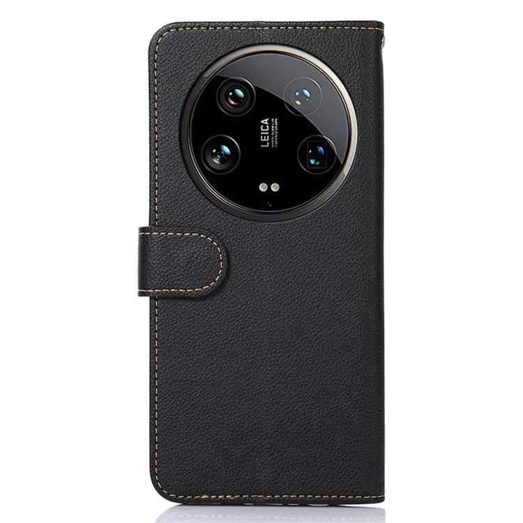 KHAZNEH For Xiaomi 14 Ultra Cell Phone Cases RFID Blocking Bump Proof Cover with Hand Strap