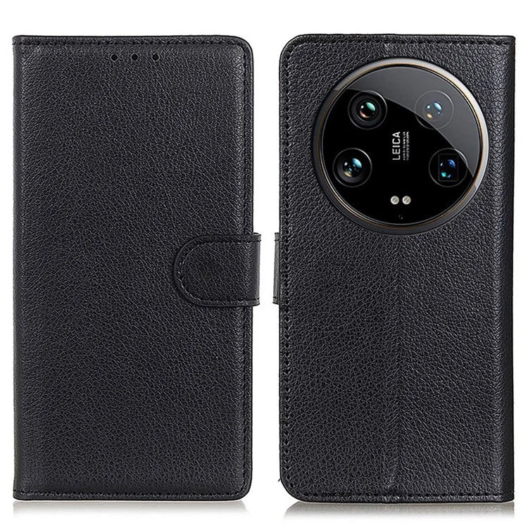 For Xiaomi 14 Ultra Case Litchi Texture Scratch-proof Phone Cover with Card Holder
