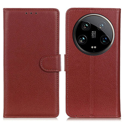 For Xiaomi 14 Ultra Case Litchi Texture Scratch-proof Phone Cover with Card Holder