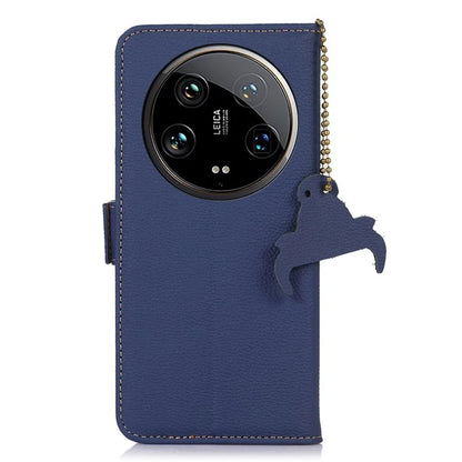For Xiaomi 14 Ultra Case Anti-scratch Genuine Cow Leather RFID Blocking Phone Protector