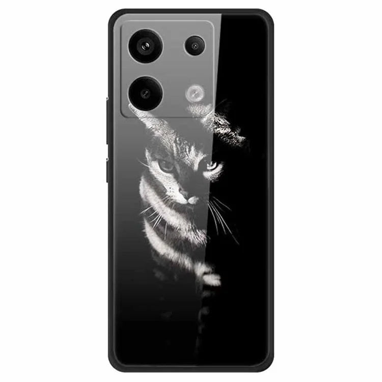 For Xiaomi Redmi Note 13 Pro 5G / Poco X6 5G Pattern Printing Case PC+Tempered Glass+TPU Phone Cover