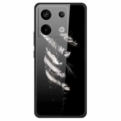 For Xiaomi Redmi Note 13 Pro 5G / Poco X6 5G Pattern Printing Case PC+Tempered Glass+TPU Phone Cover