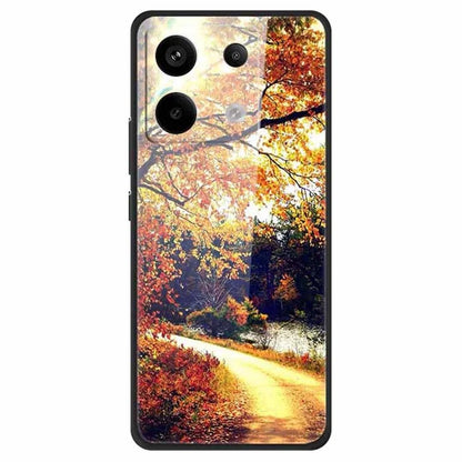 For Xiaomi Redmi Note 13 Pro 5G / Poco X6 5G Pattern Printing Case PC+Tempered Glass+TPU Phone Cover