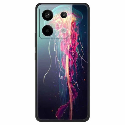 For Xiaomi Redmi Note 13 Pro 5G / Poco X6 5G Pattern Printing Case PC+Tempered Glass+TPU Phone Cover