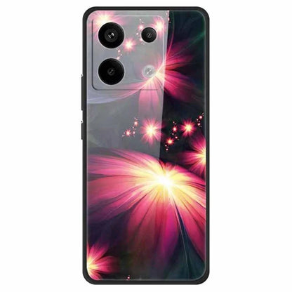 For Xiaomi Redmi Note 13 Pro 5G / Poco X6 5G Pattern Printing Case PC+Tempered Glass+TPU Phone Cover