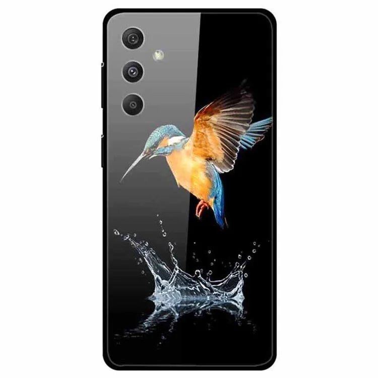 For Samsung Galaxy S24 Case Pattern Printing Tempered Glass+TPU+PC Phone Cover