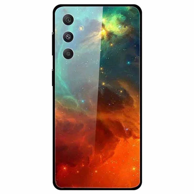 For Samsung Galaxy S24 Case Pattern Printing Tempered Glass+TPU+PC Phone Cover