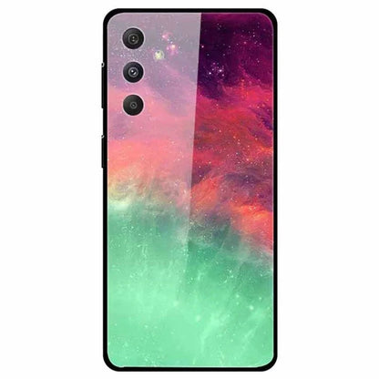 For Samsung Galaxy S24 Case Pattern Printing Tempered Glass+TPU+PC Phone Cover