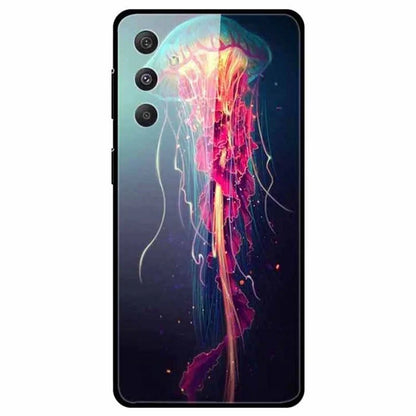 For Samsung Galaxy S24 Case Pattern Printing Tempered Glass+TPU+PC Phone Cover