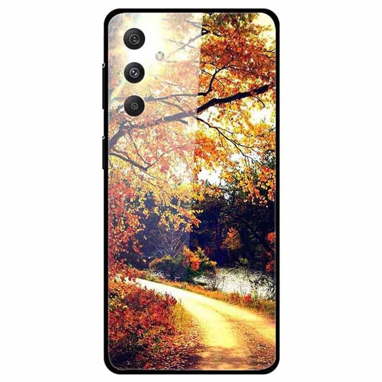 For Samsung Galaxy S24 Case Pattern Printing Tempered Glass+TPU+PC Phone Cover