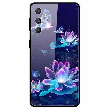For Samsung Galaxy S24 Case Pattern Printing Tempered Glass+TPU+PC Phone Cover